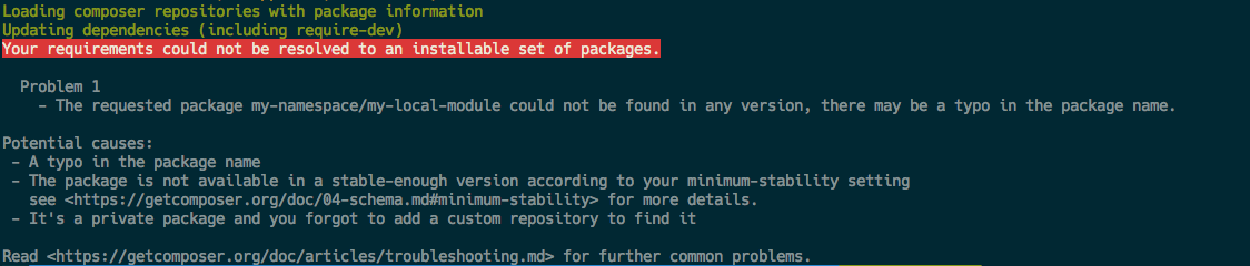 composer update error